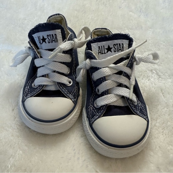 Converse All Star Canvas Faded Blue Baby Sneakers Size 5 - Picture 1 of 6